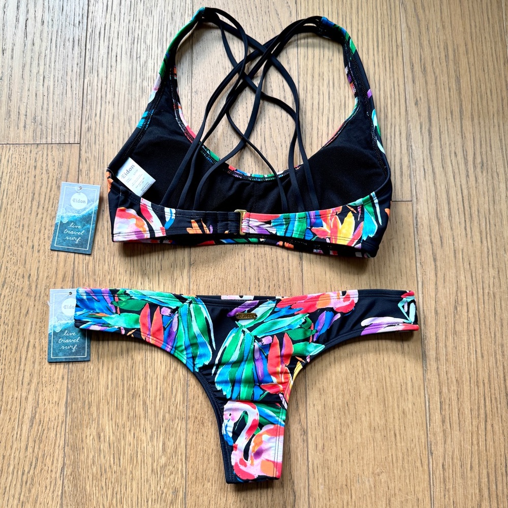 Eidon Tropical Print Bikini Top Size S - Bottom Size XS - NWT - Picture 4 of 11